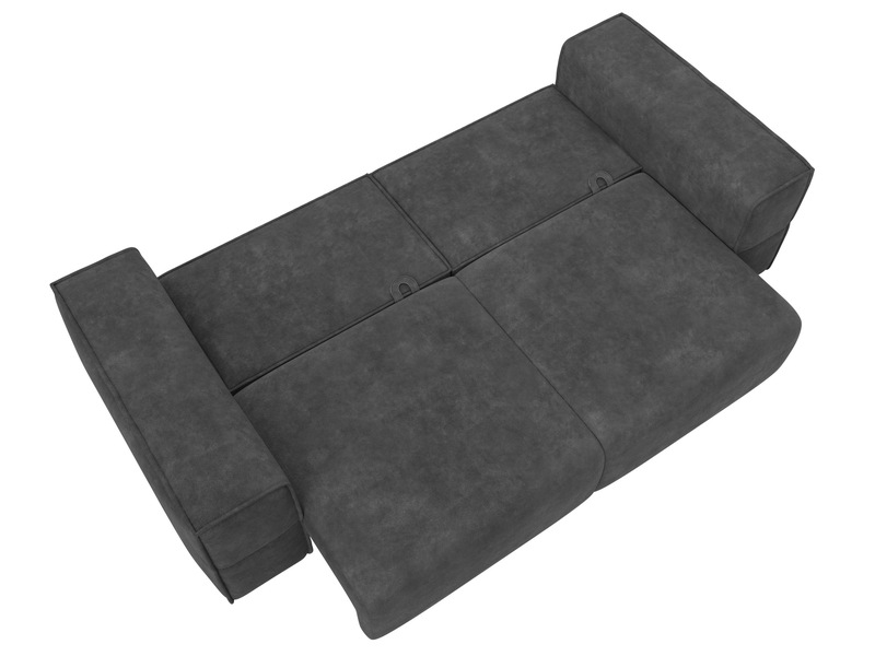 Диван прямой Лига-058 НПБ, Велюр, BRUT 16 темно-серый