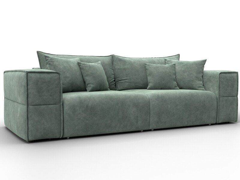 Диван прямой Лига-058 НПБ, Велюр, BRUT 08 зеленый