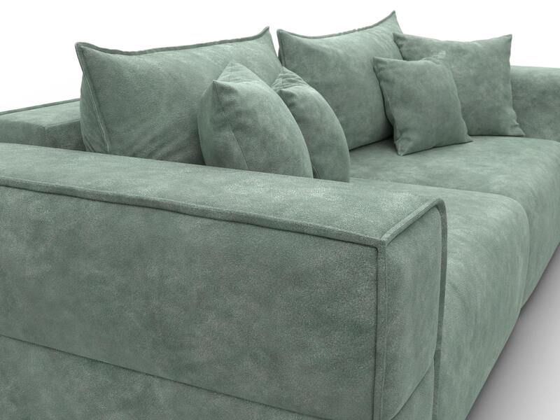 Диван прямой Лига-058 НПБ, Велюр, BRUT 08 зеленый