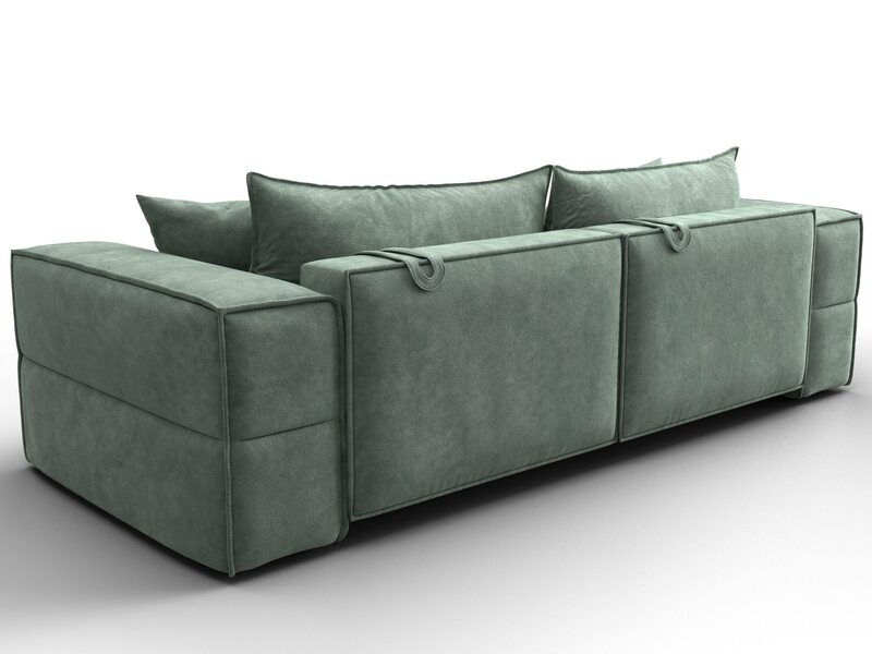 Диван прямой Лига-058 НПБ, Велюр, BRUT 08 зеленый