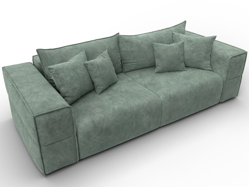 Диван прямой Лига-058 НПБ, Велюр, BRUT 08 зеленый