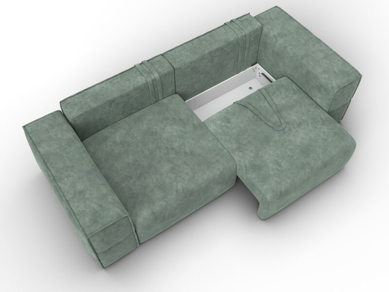 Диван прямой Лига-058 НПБ, Велюр, BRUT 08 зеленый