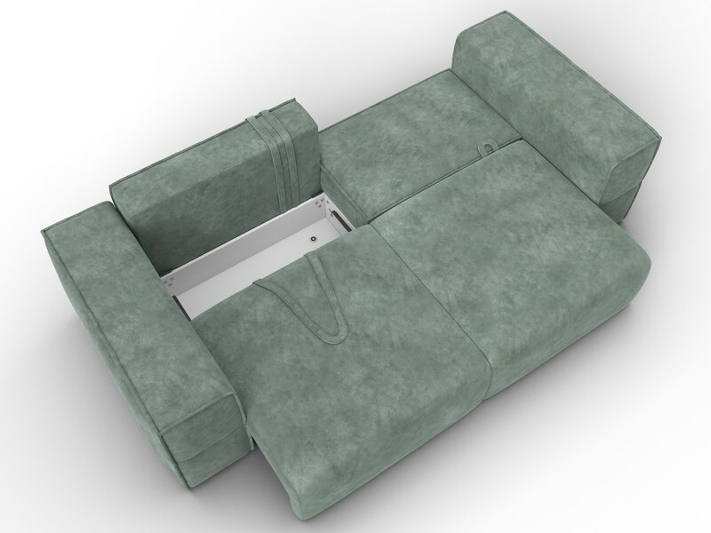 Диван прямой Лига-058 НПБ, Велюр, BRUT 08 зеленый