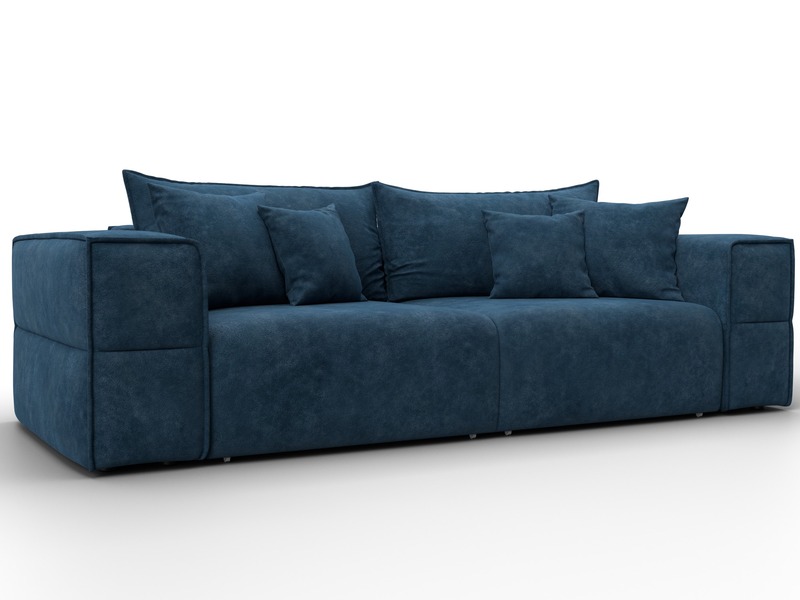 Диван прямой Лига-058 НПБ, Велюр, BRUT 11 синий