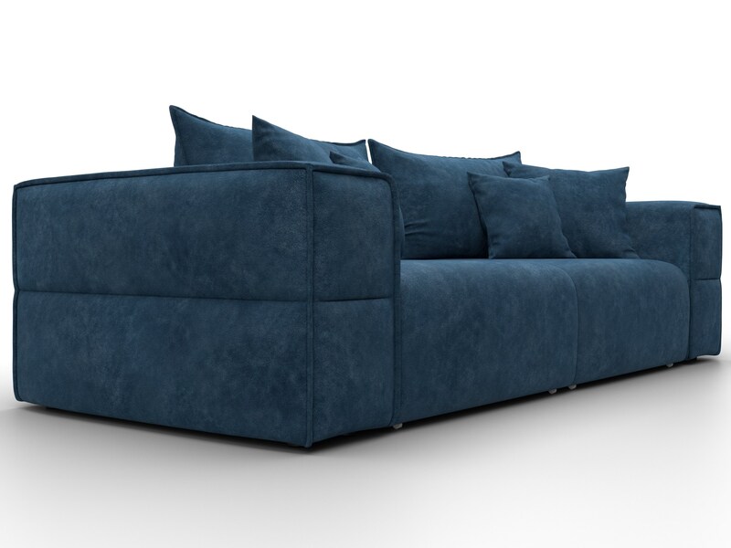 Диван прямой Лига-058 НПБ, Велюр, BRUT 11 синий