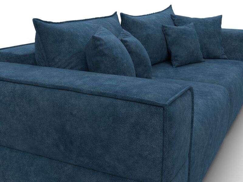 Диван прямой Лига-058 НПБ, Велюр, BRUT 11 синий