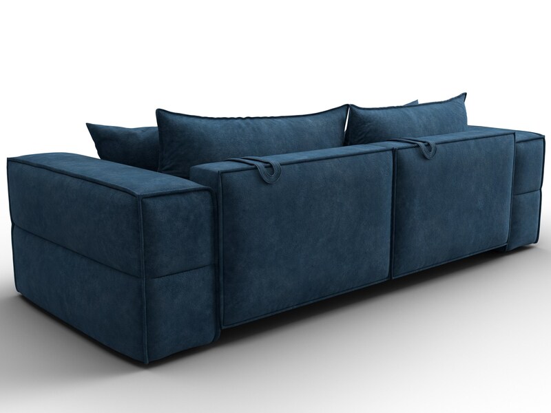 Диван прямой Лига-058 НПБ, Велюр, BRUT 11 синий