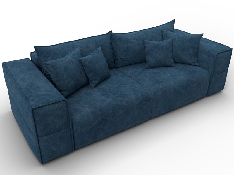 Диван прямой Лига-058 НПБ, Велюр, BRUT 11 синий