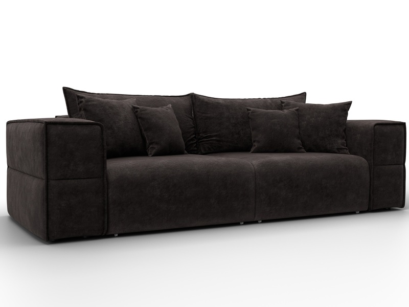 Диван прямой Лига-058 НПБ, Велюр, BRUT 17 коричневый