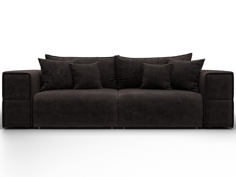 Диван прямой Лига-058 НПБ, Велюр, BRUT 17 коричневый