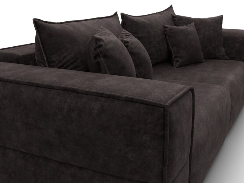 Диван прямой Лига-058 НПБ, Велюр, BRUT 17 коричневый