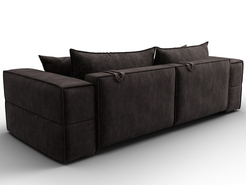 Диван прямой Лига-058 НПБ, Велюр, BRUT 17 коричневый