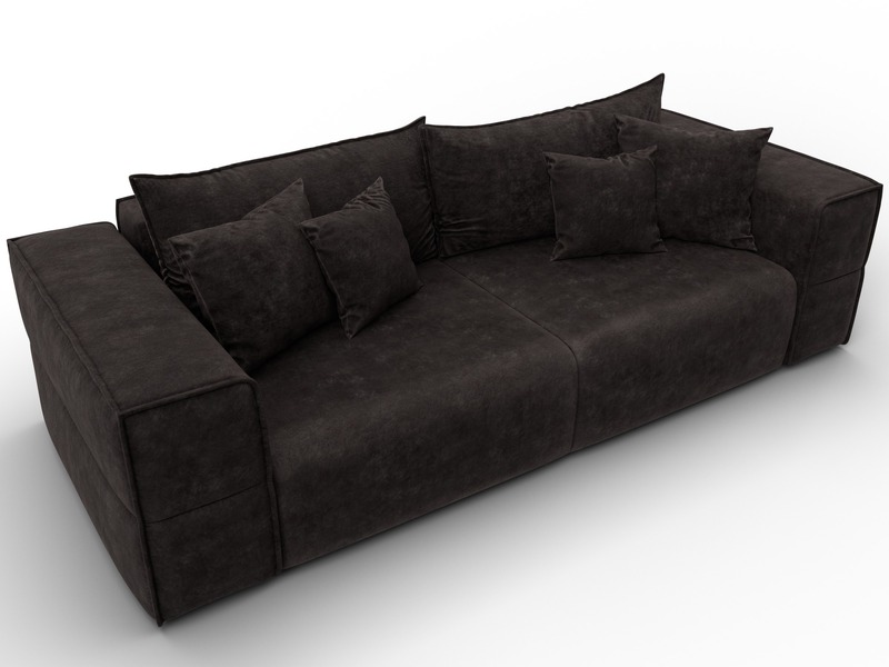 Диван прямой Лига-058 НПБ, Велюр, BRUT 17 коричневый