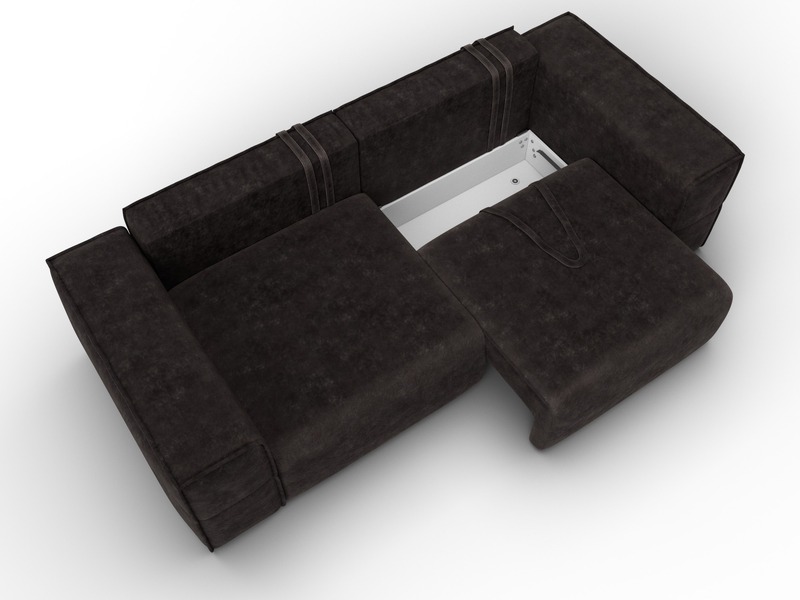 Диван прямой Лига-058 НПБ, Велюр, BRUT 17 коричневый