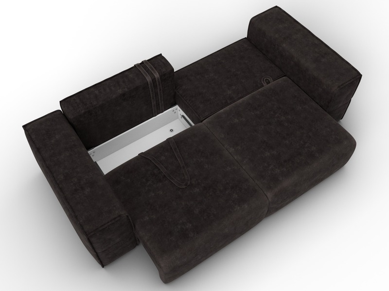 Диван прямой Лига-058 НПБ, Велюр, BRUT 17 коричневый