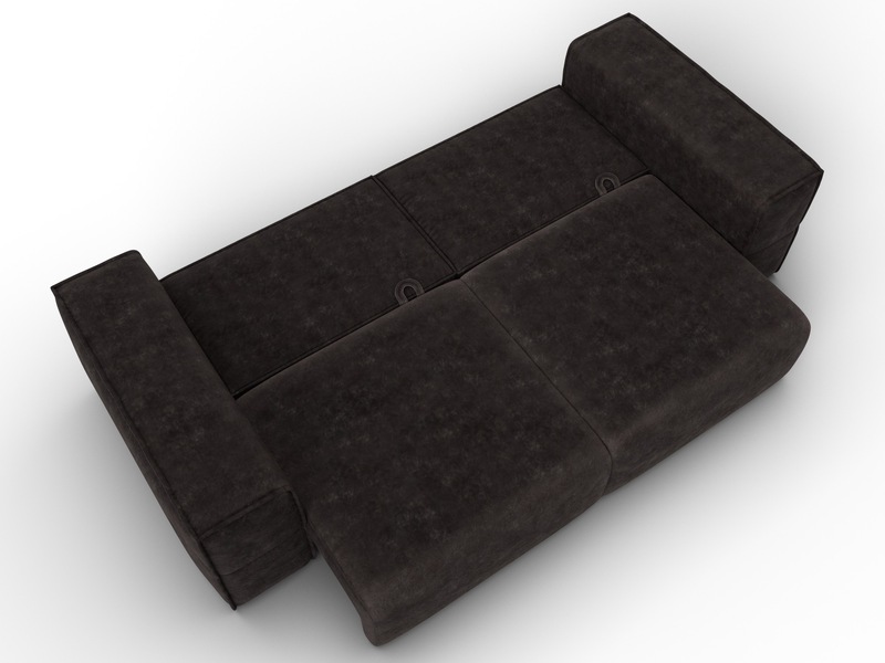 Диван прямой Лига-058 НПБ, Велюр, BRUT 17 коричневый