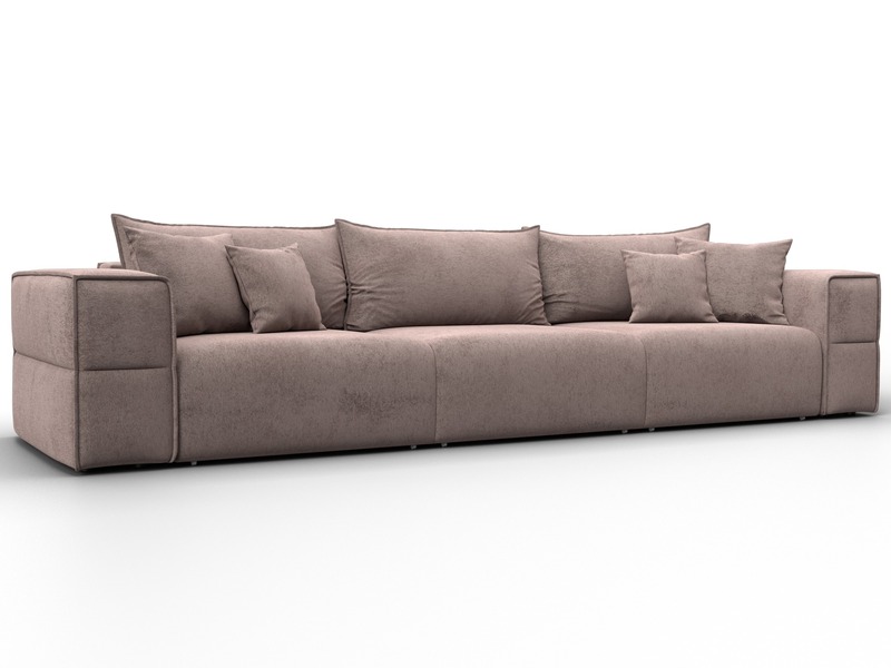 Диван прямой Лига-058 НПБ Лонг, Велюр, TOWER 05 бежевый