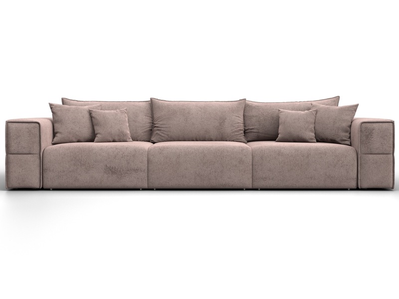 Диван прямой Лига-058 НПБ Лонг, Велюр, TOWER 05 бежевый