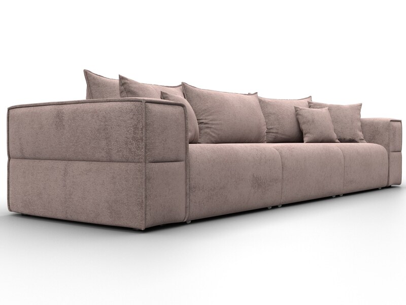 Диван прямой Лига-058 НПБ Лонг, Велюр, TOWER 05 бежевый