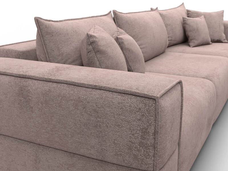 Диван прямой Лига-058 НПБ Лонг, Велюр, TOWER 05 бежевый