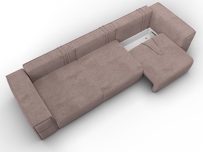 Диван прямой Лига-058 НПБ Лонг, Велюр, TOWER 05 бежевый