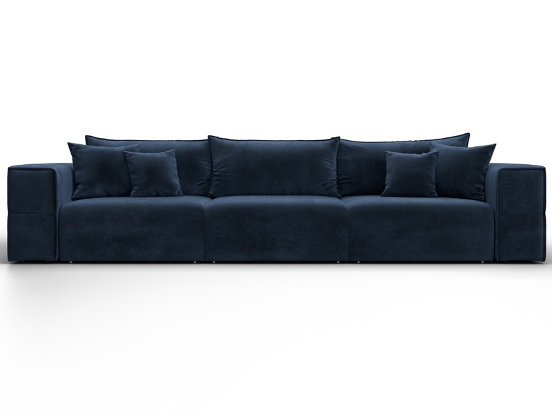 Диван прямой Лига-058 НПБ Лонг, Велюр, TOWER 13 синий