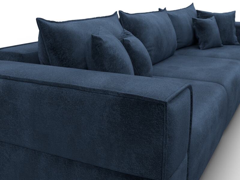 Диван прямой Лига-058 НПБ Лонг, Велюр, TOWER 13 синий