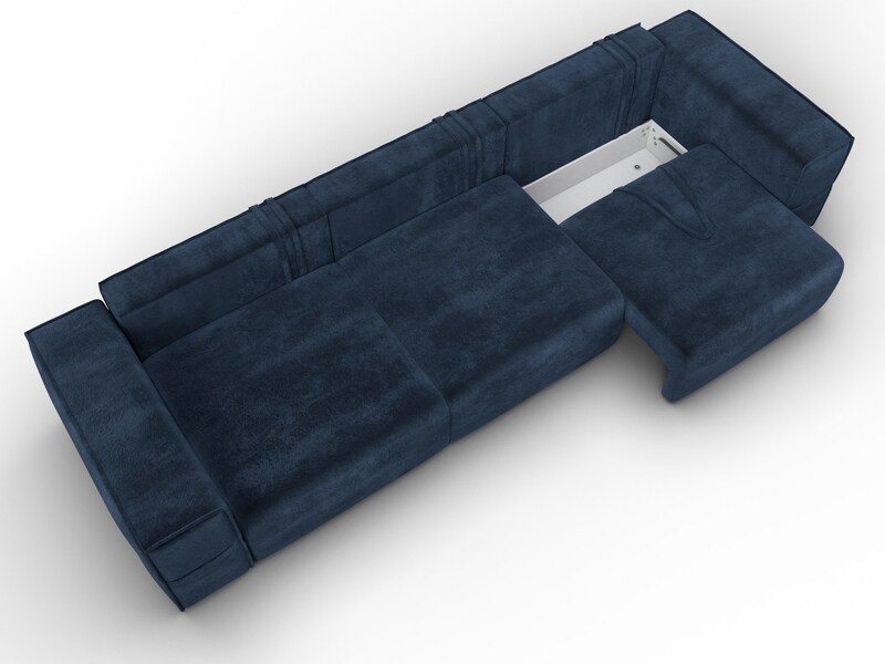 Диван прямой Лига-058 НПБ Лонг, Велюр, TOWER 13 синий
