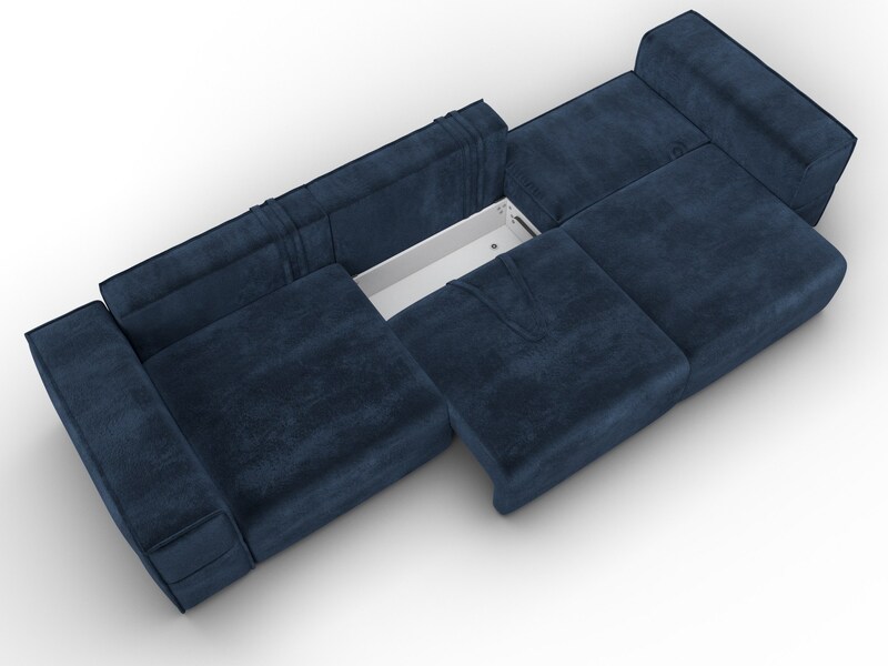 Диван прямой Лига-058 НПБ Лонг, Велюр, TOWER 13 синий