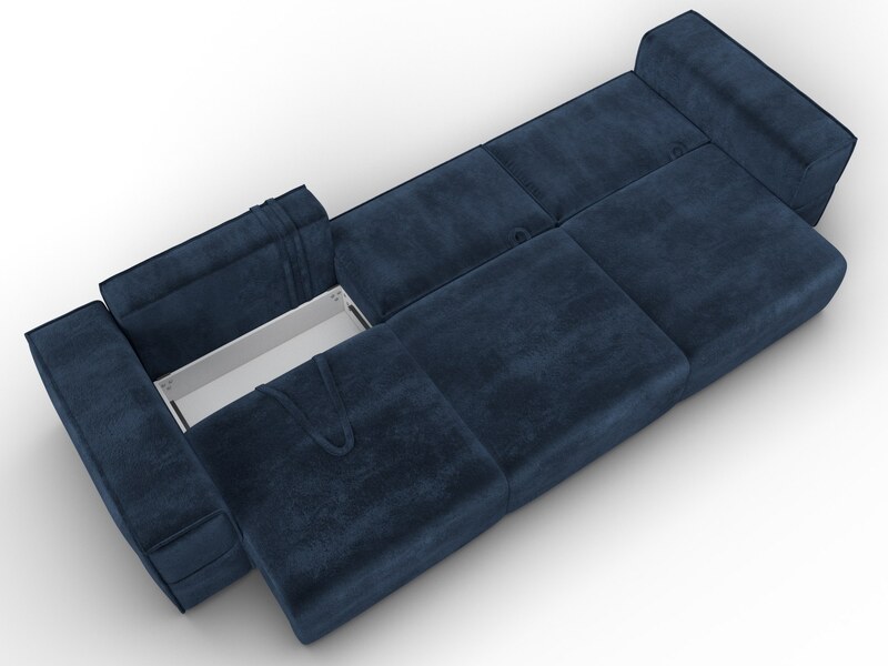 Диван прямой Лига-058 НПБ Лонг, Велюр, TOWER 13 синий