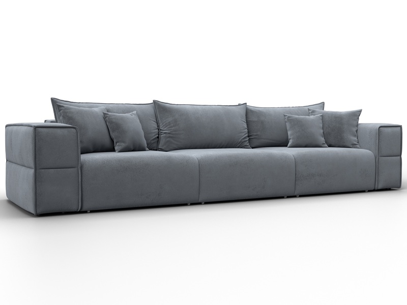 Диван прямой Лига-058 НПБ Лонг, Велюр, TOWER 10 серый