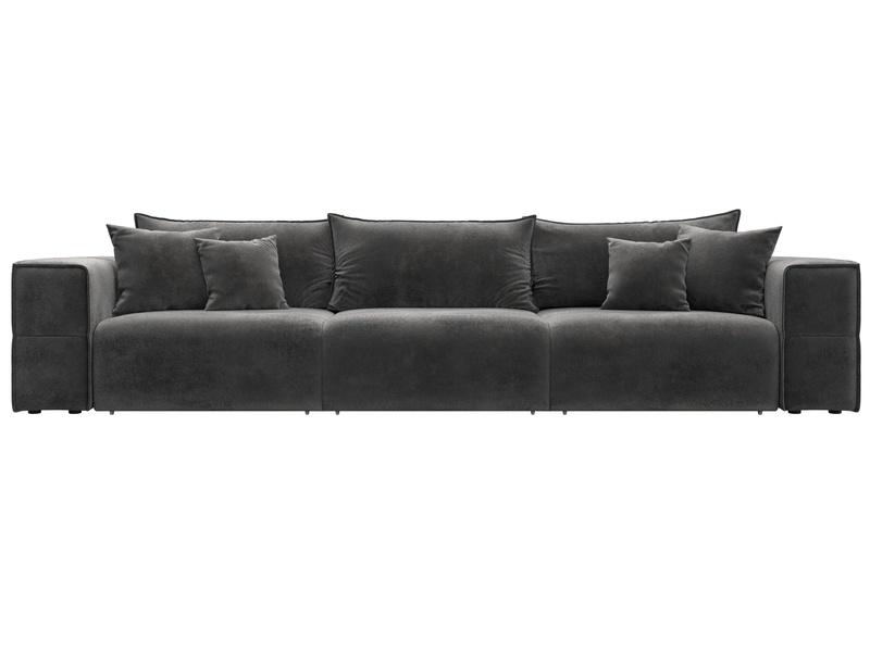 Диван прямой Лига-058 НПБ Лонг, Велюр, TOWER 10 серый