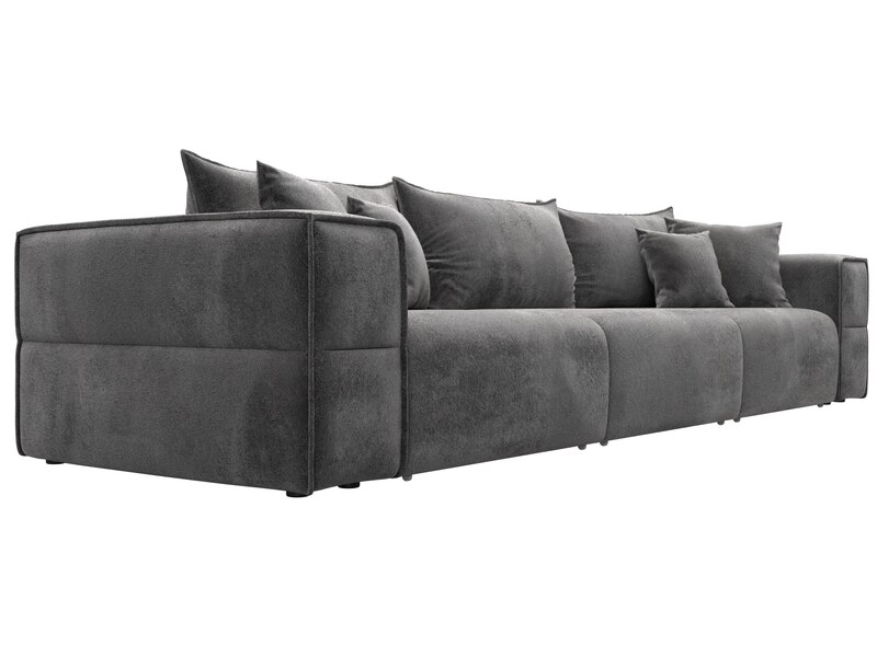 Диван прямой Лига-058 НПБ Лонг, Велюр, TOWER 10 серый