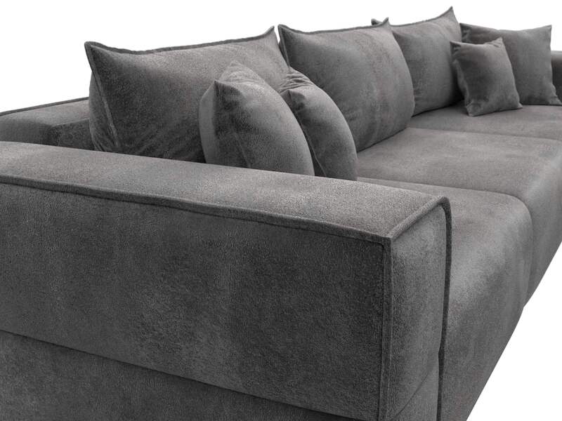 Диван прямой Лига-058 НПБ Лонг, Велюр, TOWER 10 серый