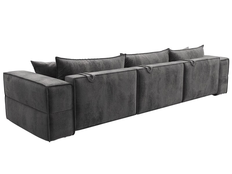 Диван прямой Лига-058 НПБ Лонг, Велюр, TOWER 10 серый