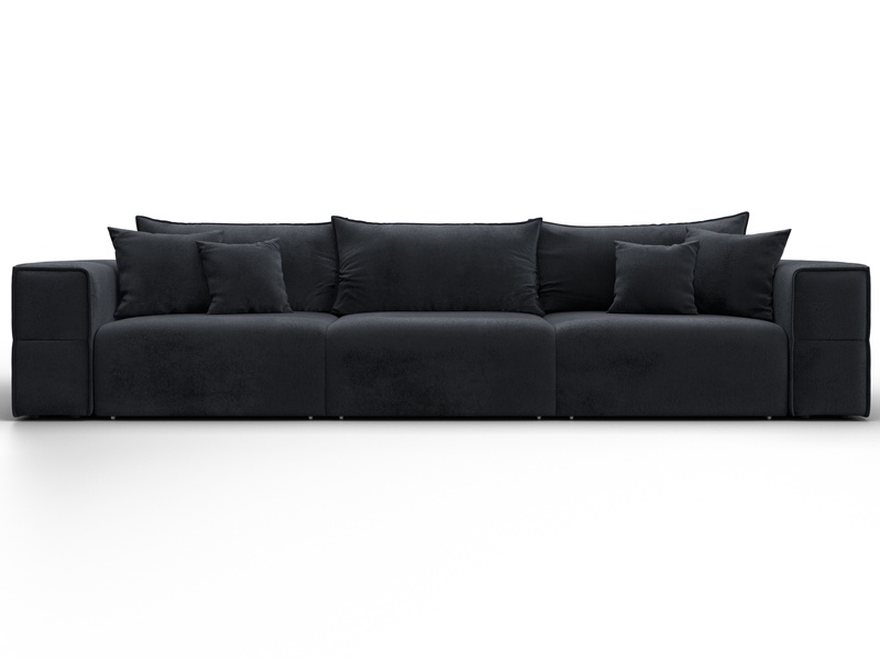 Диван прямой Лига-058 НПБ Лонг, Велюр, TOWER 11 темно-серый