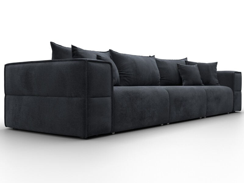 Диван прямой Лига-058 НПБ Лонг, Велюр, TOWER 11 темно-серый