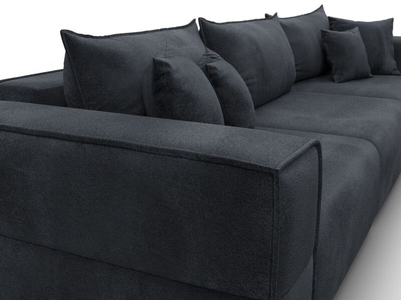 Диван прямой Лига-058 НПБ Лонг, Велюр, TOWER 11 темно-серый