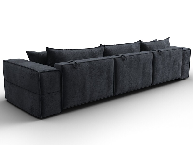 Диван прямой Лига-058 НПБ Лонг, Велюр, TOWER 11 темно-серый