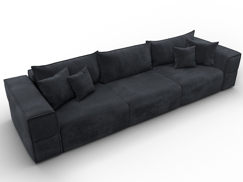 Диван прямой Лига-058 НПБ Лонг, Велюр, TOWER 11 темно-серый