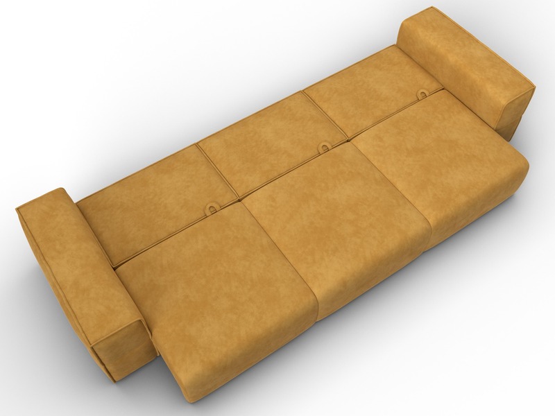 Диван прямой Лига-058 НПБ Лонг, Велюр, BRUT 10 желтый