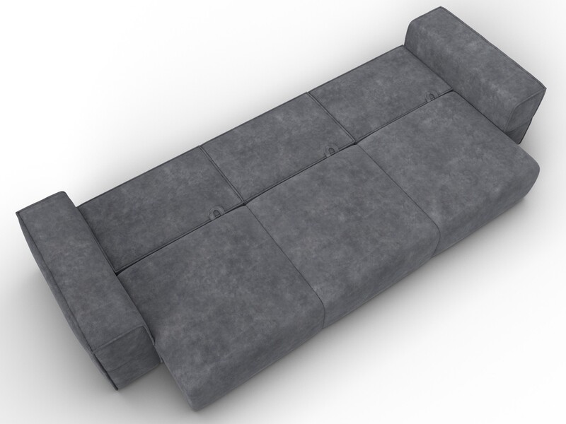 Диван прямой Лига-058 НПБ Лонг, Велюр, BRUT 16 темно-серый