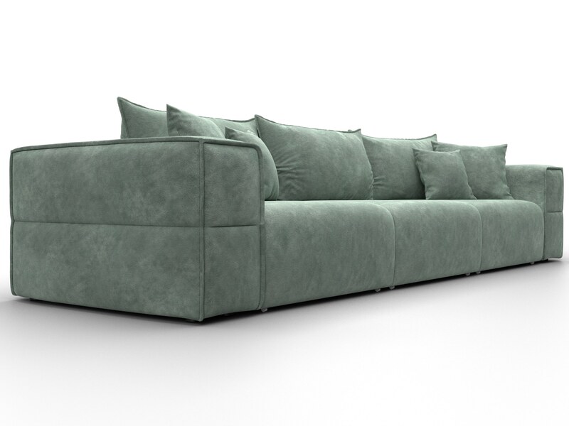 Диван прямой Лига-058 НПБ Лонг, Велюр, BRUT 08 зеленый