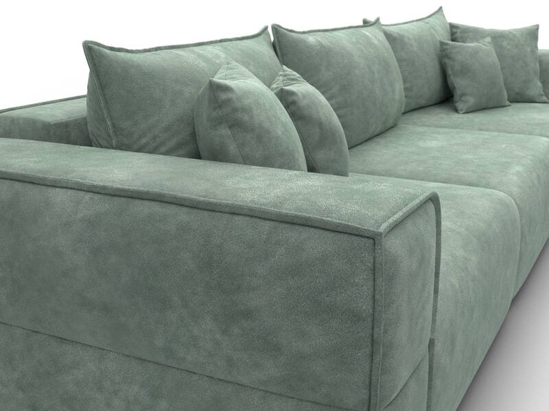 Диван прямой Лига-058 НПБ Лонг, Велюр, BRUT 08 зеленый