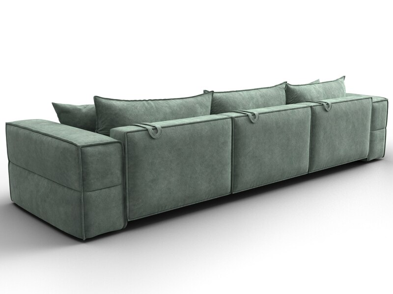 Диван прямой Лига-058 НПБ Лонг, Велюр, BRUT 08 зеленый