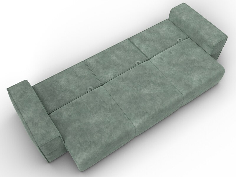 Диван прямой Лига-058 НПБ Лонг, Велюр, BRUT 08 зеленый