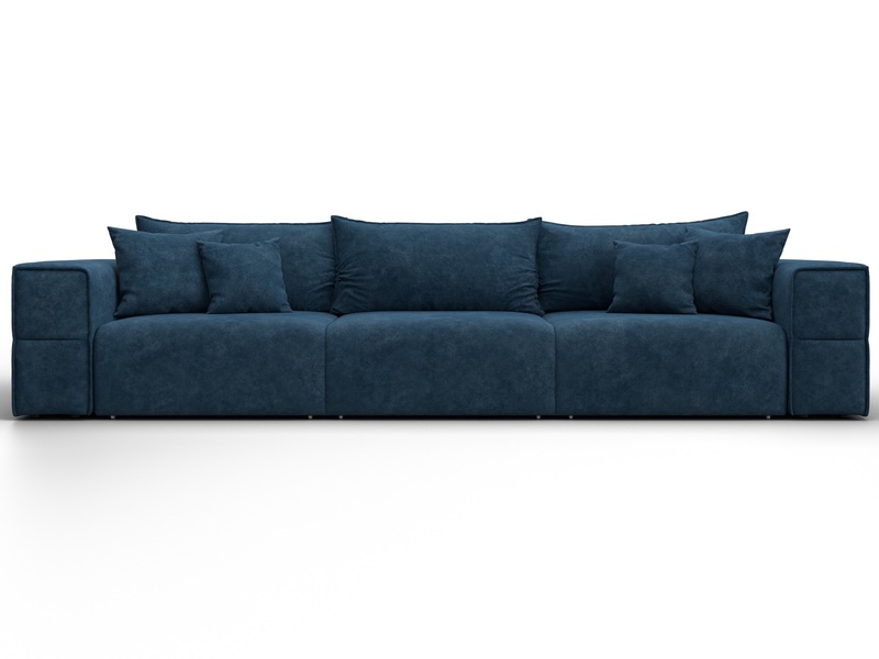 Диван прямой Лига-058 НПБ Лонг, Велюр, BRUT 11 синий