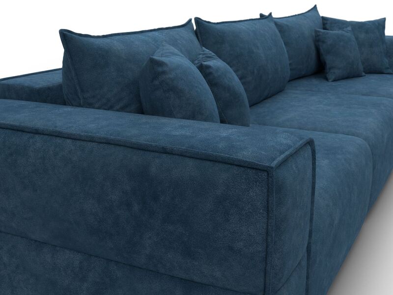 Диван прямой Лига-058 НПБ Лонг, Велюр, BRUT 11 синий