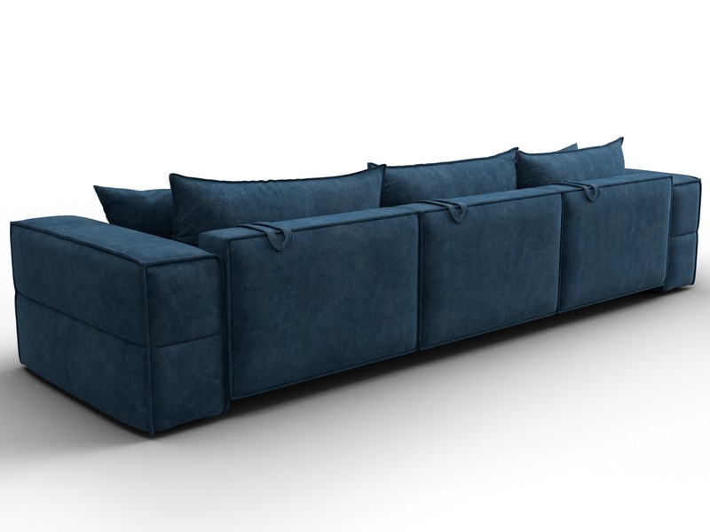 Диван прямой Лига-058 НПБ Лонг, Велюр, BRUT 11 синий