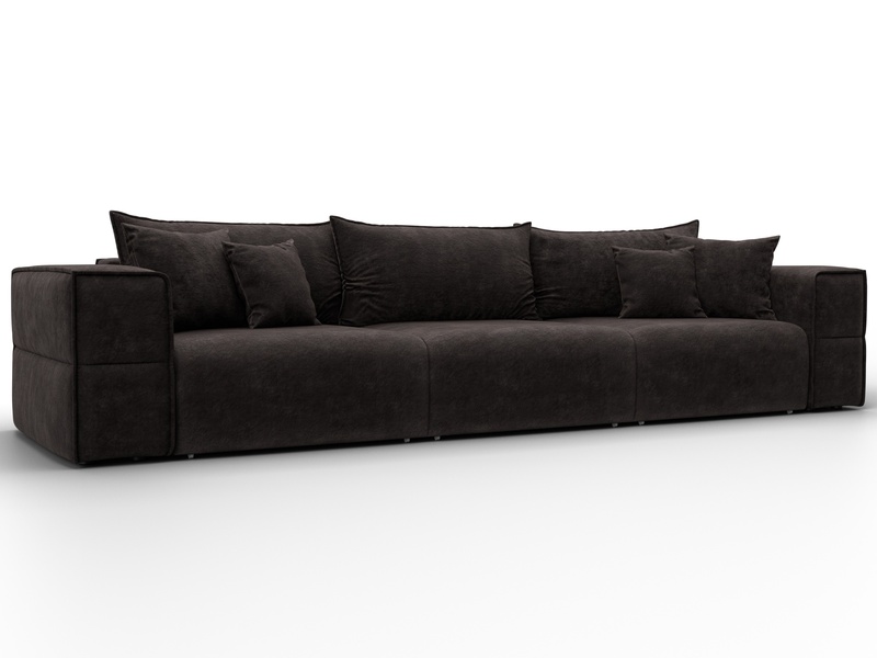 Диван прямой Лига-058 НПБ Лонг, Велюр, BRUT 17 коричневый